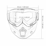 Masca protectie fata din plastic dur + ochelari ski, lentila transparenta, model TDA03